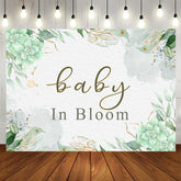 Aperturee - Baby In Bloom Flower Green Photo Backdrop for Baby Shower